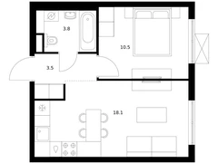 1-ком, 35.90 кв.м., 20/24эт.